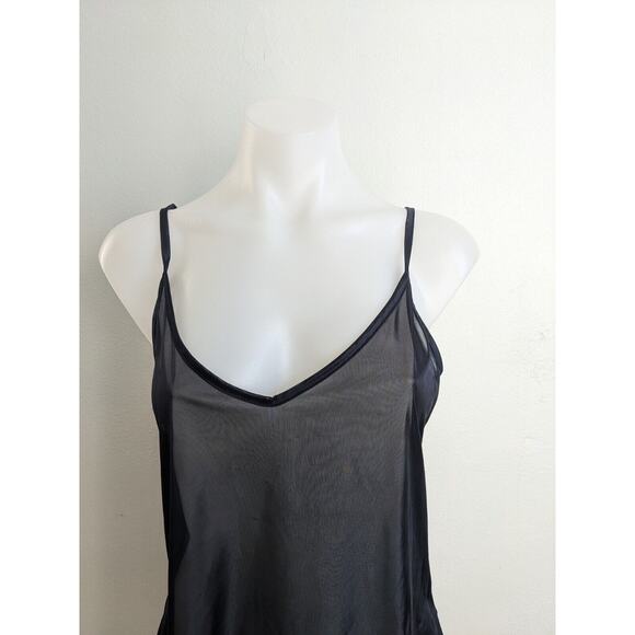 Cap Juluca Sz 10 Slip Mini Dress Sleepwear Black Chemise Translucent Sleeveless - Picture 4 of 8